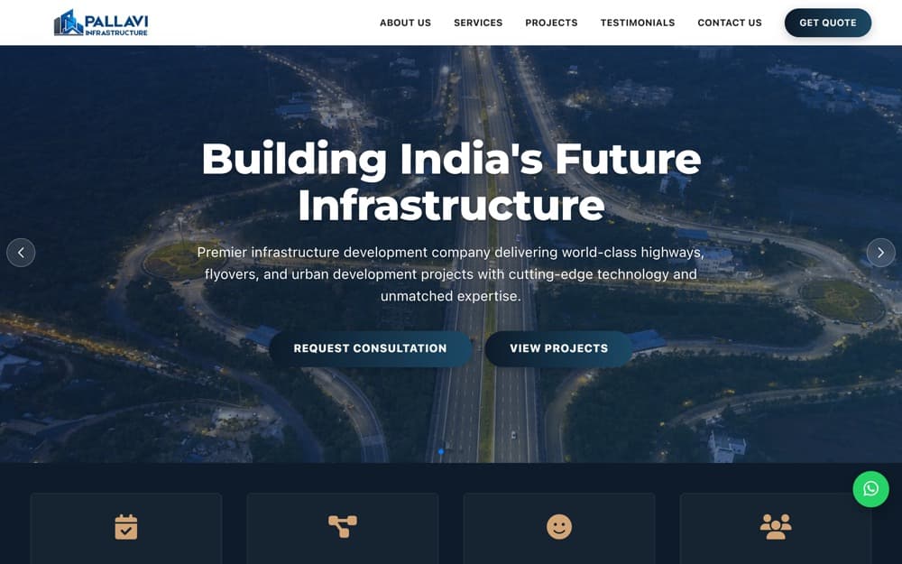 Pallavi Infrastructure — Construction website by GK Digital